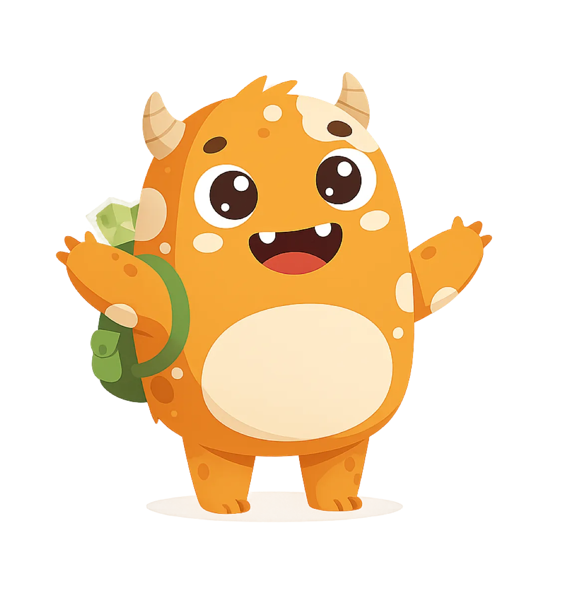 MonsterPin's curious explorer mascot, map in hand